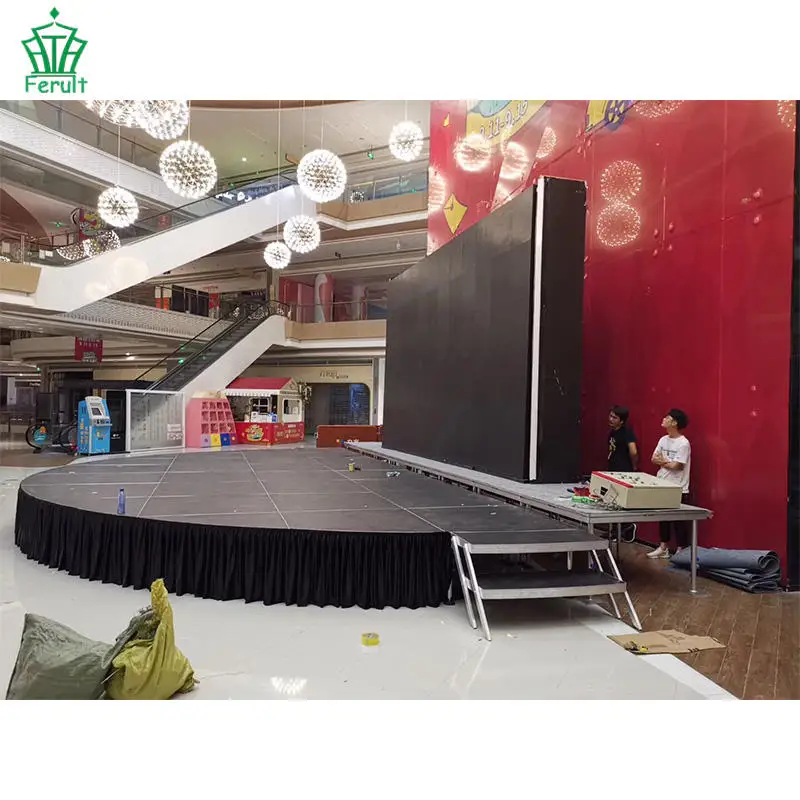 Прямые продажи от производителя, свадебная рама, платформа, черная полукруговая сцена, сценический Подиум в помещении