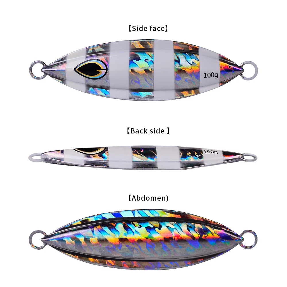 HOT wholesale Classic jigging lure 40g/60g/80g/100g/150g/200g castfun slow pitch luminous ice  tuna fishing jig lures