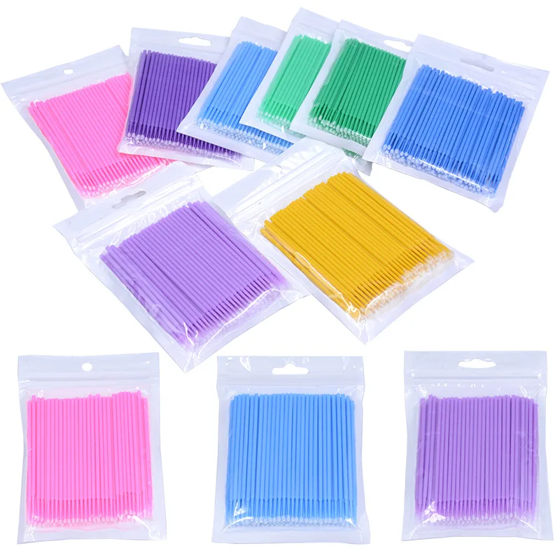Hot Sale 100Pcs Disposable Crystal Micro Brushes Lash Applicator Tool Mascara Wands Brush