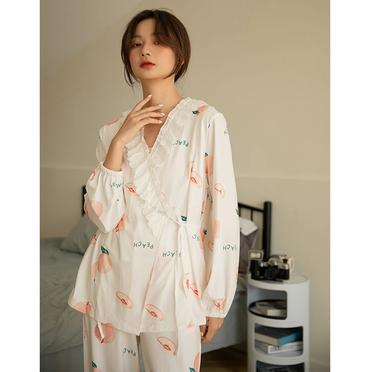 Весна 2021, женская пижама с длинным рукавом, женская одежда для сна, Пижама для грудного вскармливания