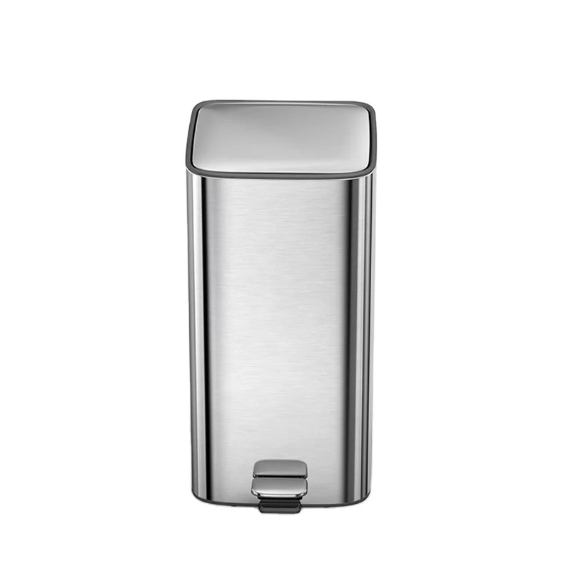 28L stainless steel Soft Close living room office  Square pedal trash bin waste bin trash can dustbin
