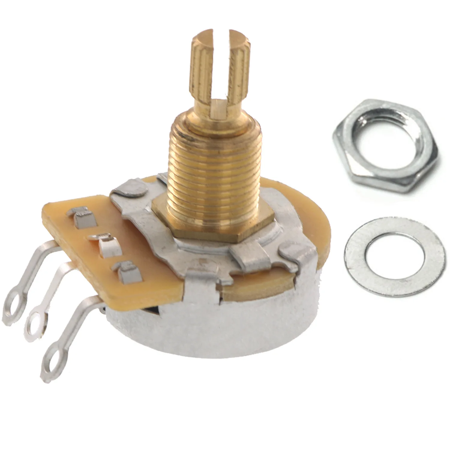 CTS A500K B500K A250K B250K Guitar Potentiometer Brass Shaft Pot Adjustable Resistance Volume Tone