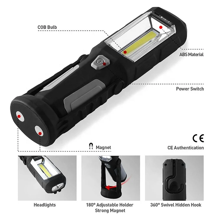 Magnetic Base Hanging Hook High- Performance COB Work Lights