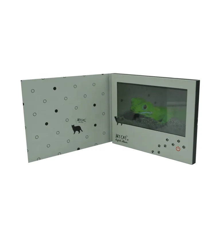 China Homemade A4/A5 7 inch Digital Business LCD Screen Video Greeting Card For Invitation Gift