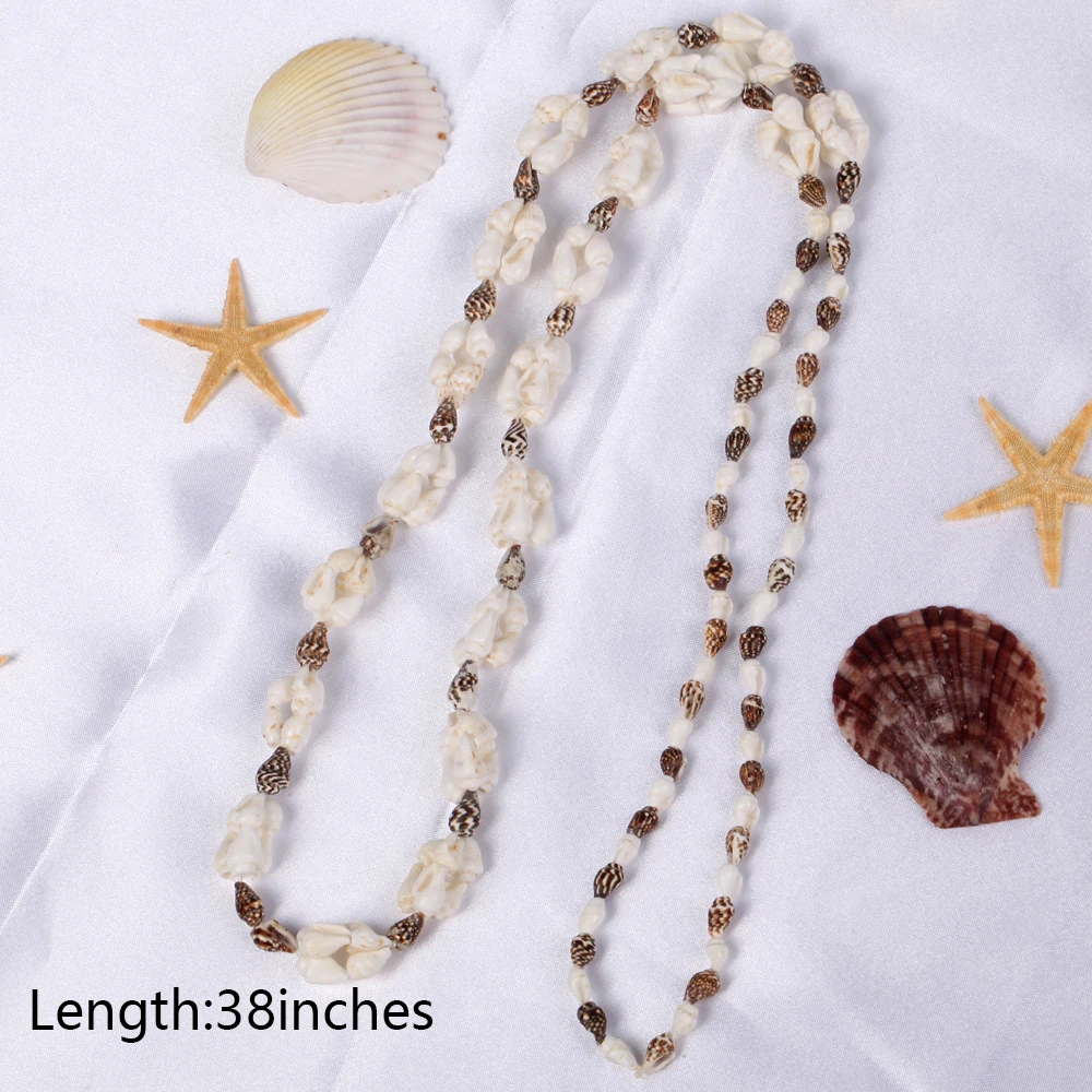 Natural Solid Color Shell Necklace Summer Beach Seashells Bohemian Women Seashell Choker Necklace Pendants Handmade Jewelry