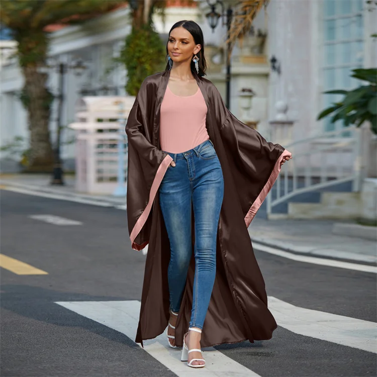 2022 New Designs Kaftan Cardigan Islamic Clothing Fashion Front Open Kimono Arabic Style Dubai Muslim Abaya