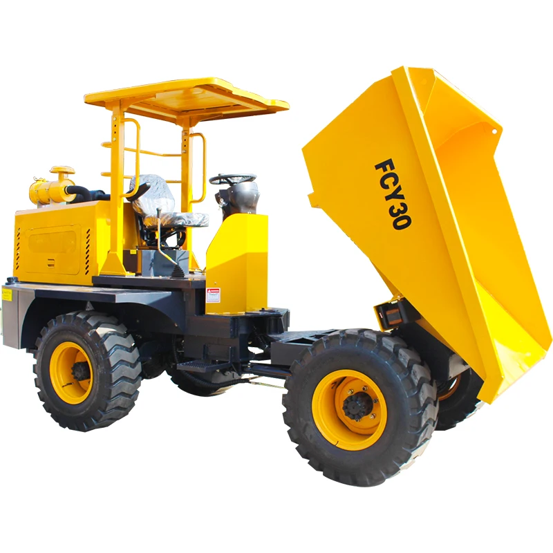 Factory direct  FCY30 3TON 4WD diesel  articulated hydraulic steering mini wheel dumper truck for concrete transportation farm