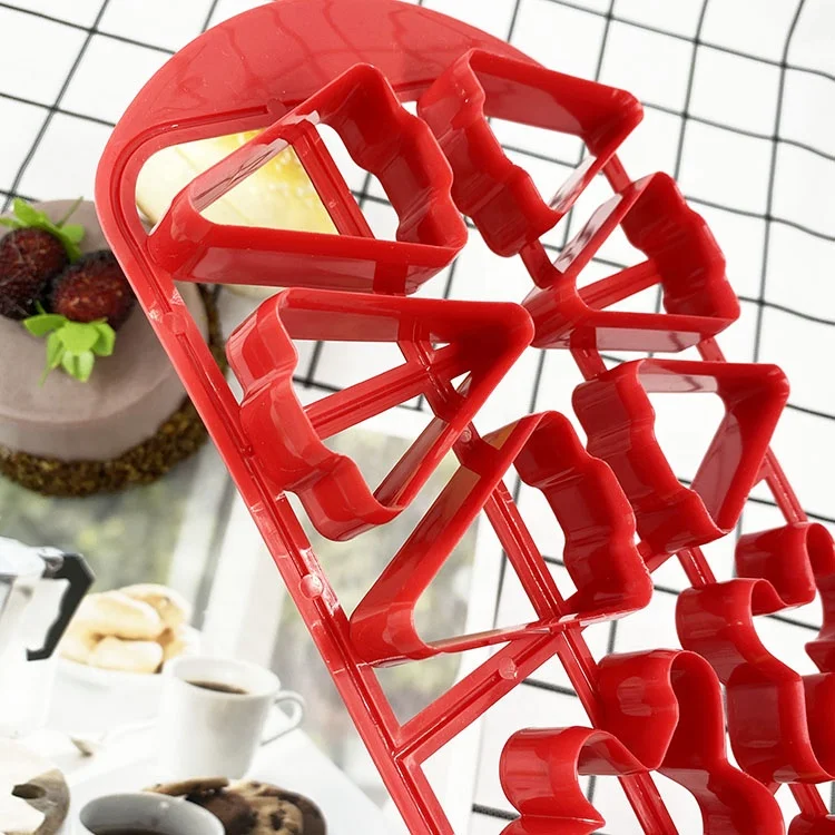 Christmas Cookie Tools Different Shape Embossing Cake Cutter Mold Plastic Cookie Cutter