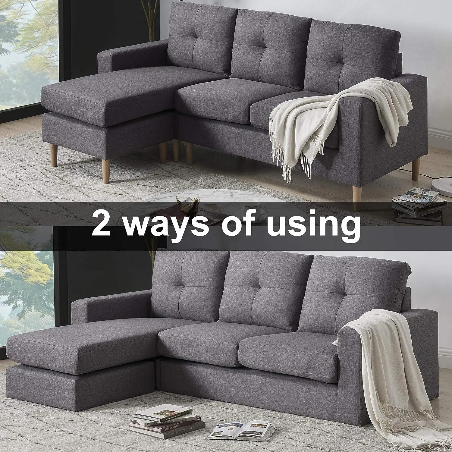 Living Room Furniture Save Space Couch Divan Modern Sofa Cum Bed 3 Seat Folding Multi-function Sofa Bed With Storage