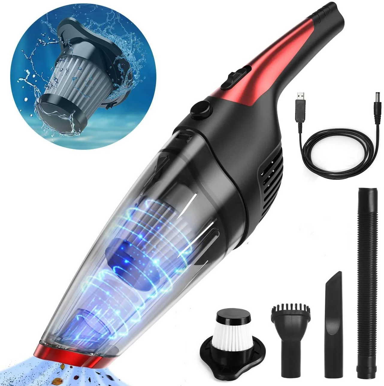 Car Mounted Vacuum Cleaners Cordless Handheld Wireless - Portable High Power Hand Held Aspirateur Voiture For Car Cleaning Wash