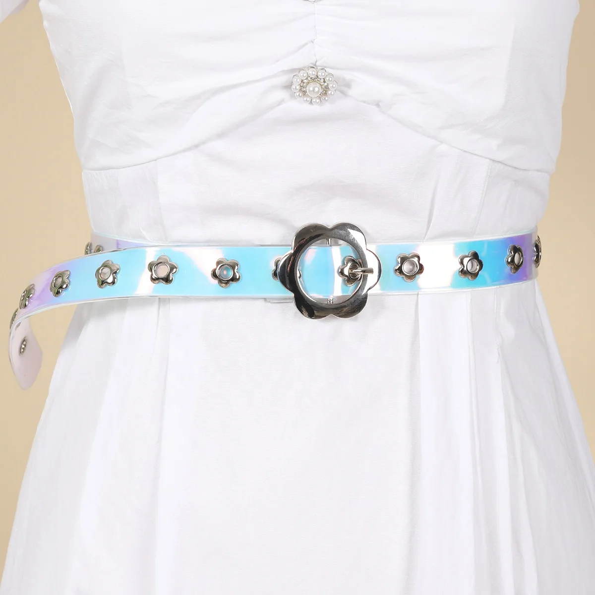 2024 custom designer Fashion Color Y2K Belt girls Plastic Pvc Clear Transparent Belt