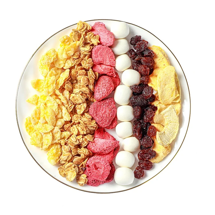 Завтрак крем мгновенного действия хлопья смешанные фрукты овсянка запеченные хлопья с клубникой и сыр