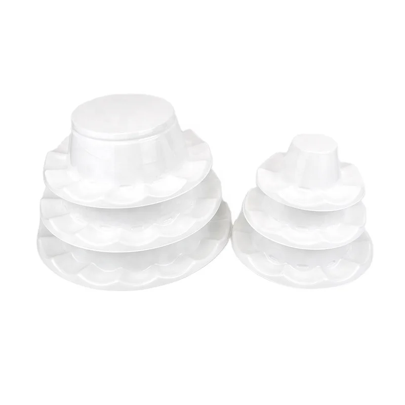 Custom 6 tiers macaron tower white PET plastic macaron cookie display stand