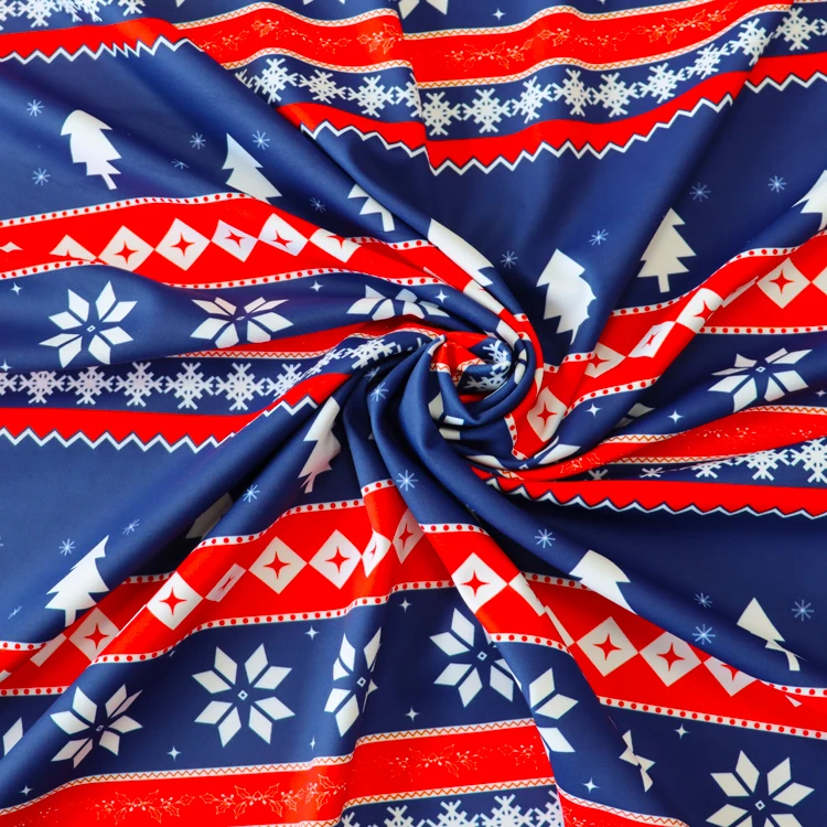 Polyester 80% Spandex 20%  Fabric Wholesale hot selling 150 cm Width 230 GSM Christmas Print Stretch Yoga Fabric