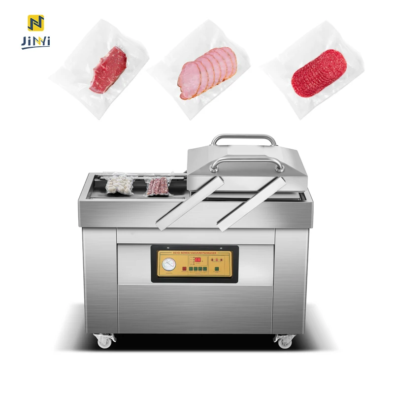 JINYI DZ-400/2SB double chamber gas flush vacuum packing machine commercial big size vaccuum sealer for food