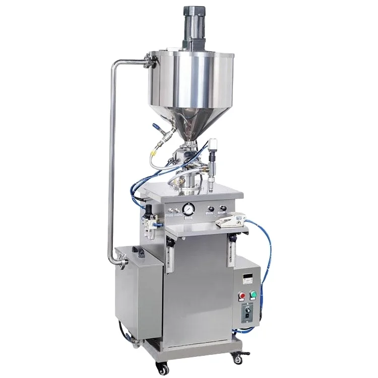 Semi-automatic Filling Machine with Mixer for Chili Sauce/Tomato paste filler with mixer hopper