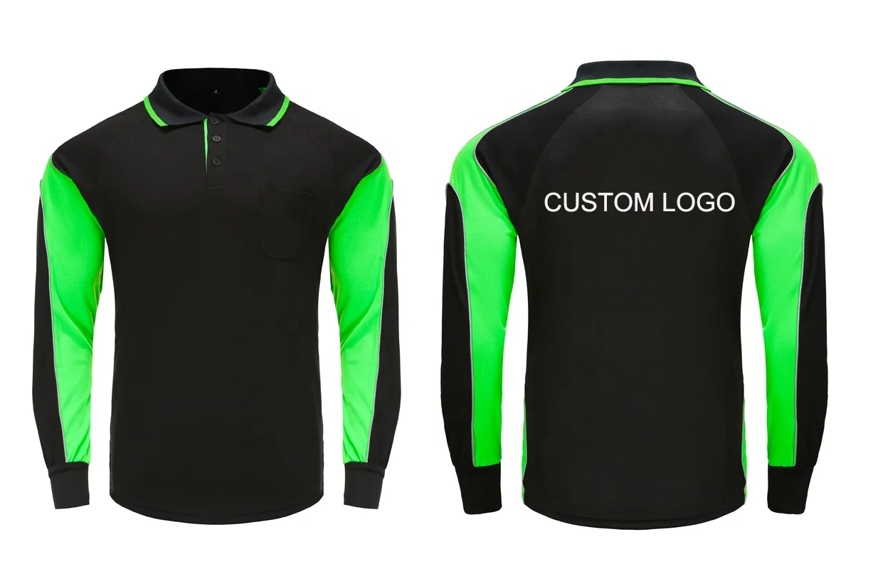 Мужская флуоресцентная Светоотражающая Рабочая футболка с длинным рукавом