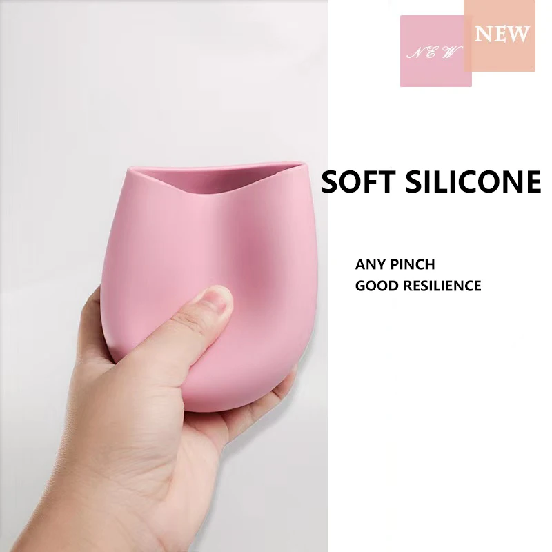 New BPA Free Food Grade Material Red Drinking Party Maker Silica Gel Rubber Glasses Cup Silicone Wine Glass