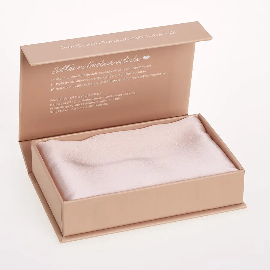 Custom luxury 100% pure silk hair scrunchies silk pillow case with zipper and eye mask set with box