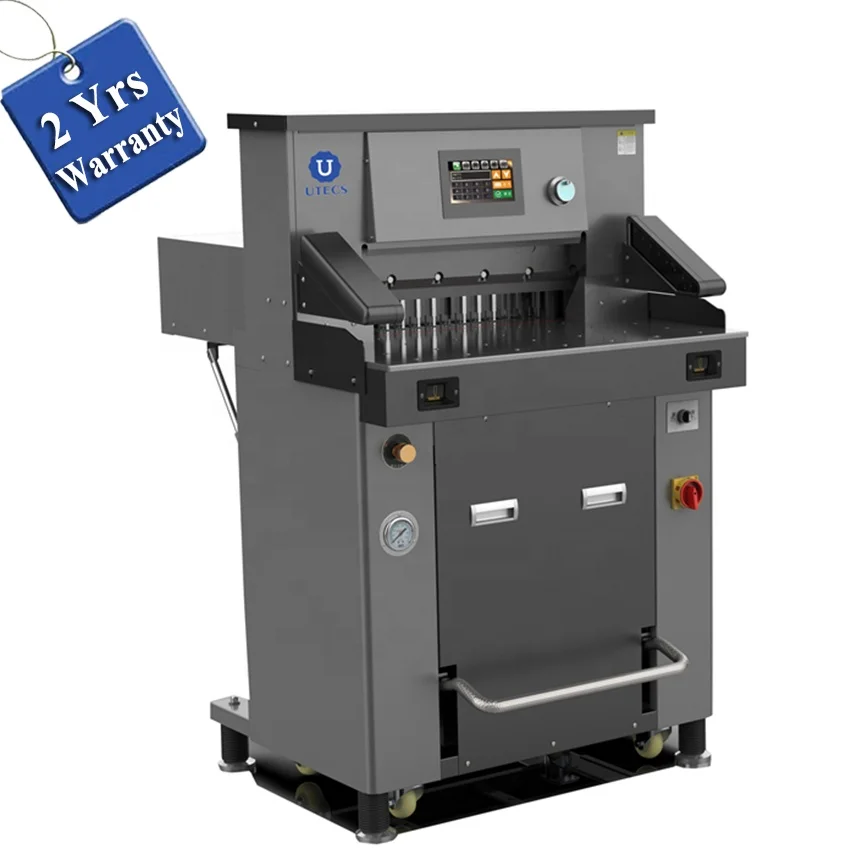 GC670H 670mm programmable hydraulic office guillotine paper cutting equipment with air ball table
