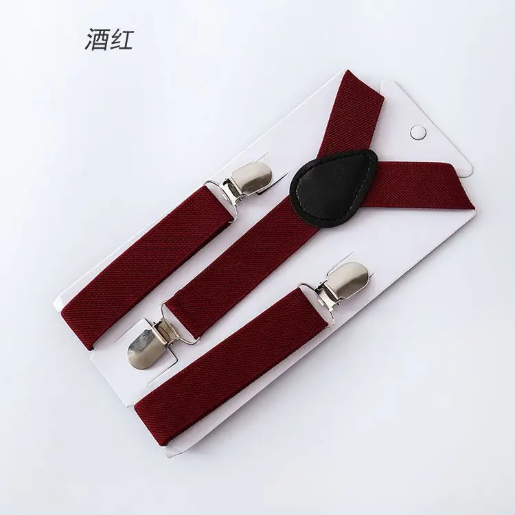 Soild Color Children Belt Bowtie Set Baby Boys Girls Suspenders Clip-on Y-Back Braces Bow Tie Elastic Kids Adjustable