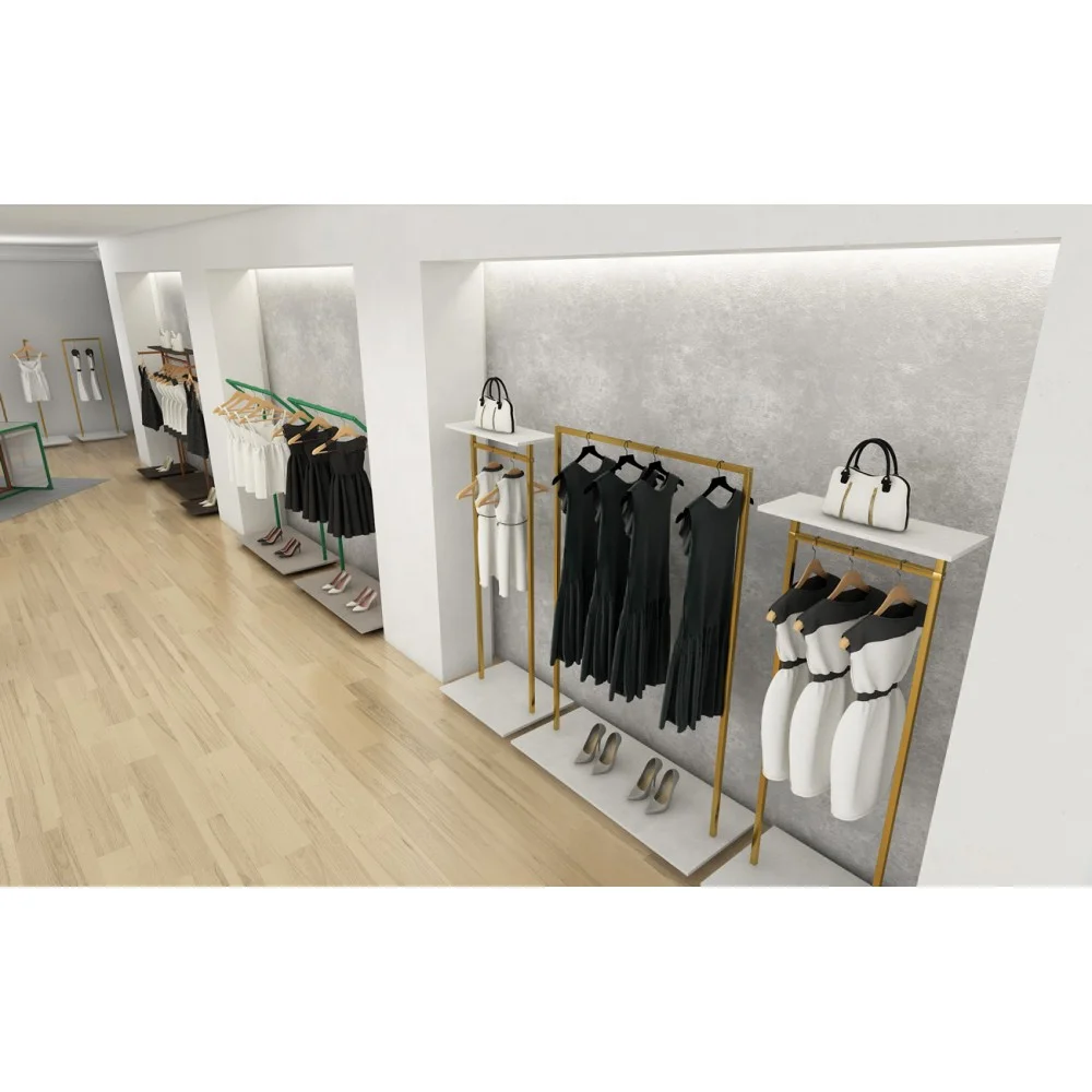 Boutique Clothing Shop Design Steel Garment Rack Clothes Display Stand for Shop