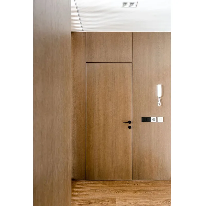 MDF Laminated Wood Internal Hidden Door Sound Proof Modern Design for Bedroom with Paneling