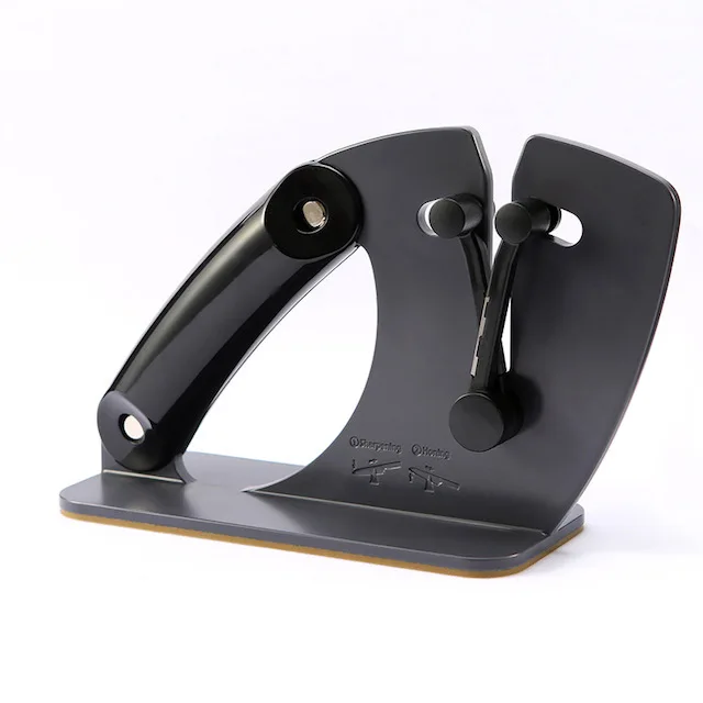 CUSTOM Kitchen 2-in-1 Knife Sharpeners Adjustable Tungsten Steel Strong Wear-resistant Black Manual Knife Sharpener
