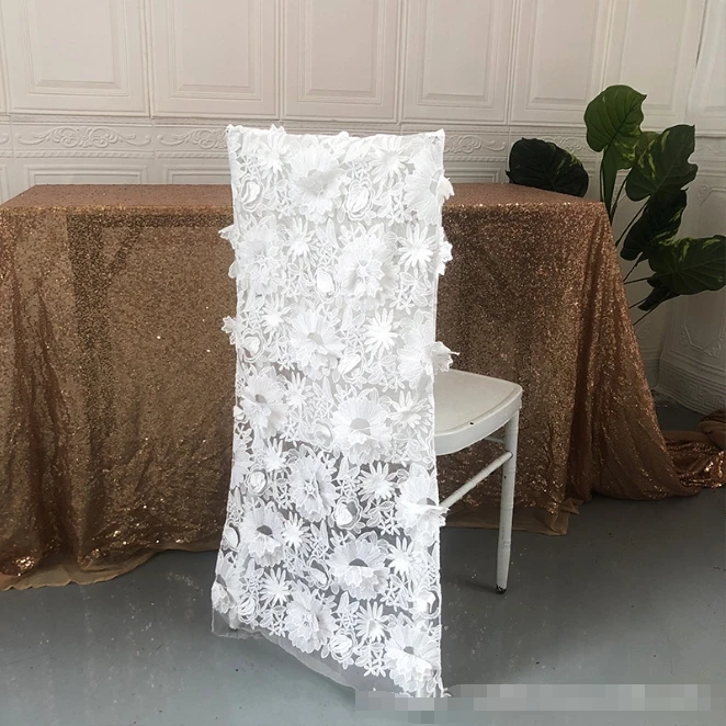 Bamboo chair mesh back cover stool lace decoration hotel wedding wedding banquet party accessories