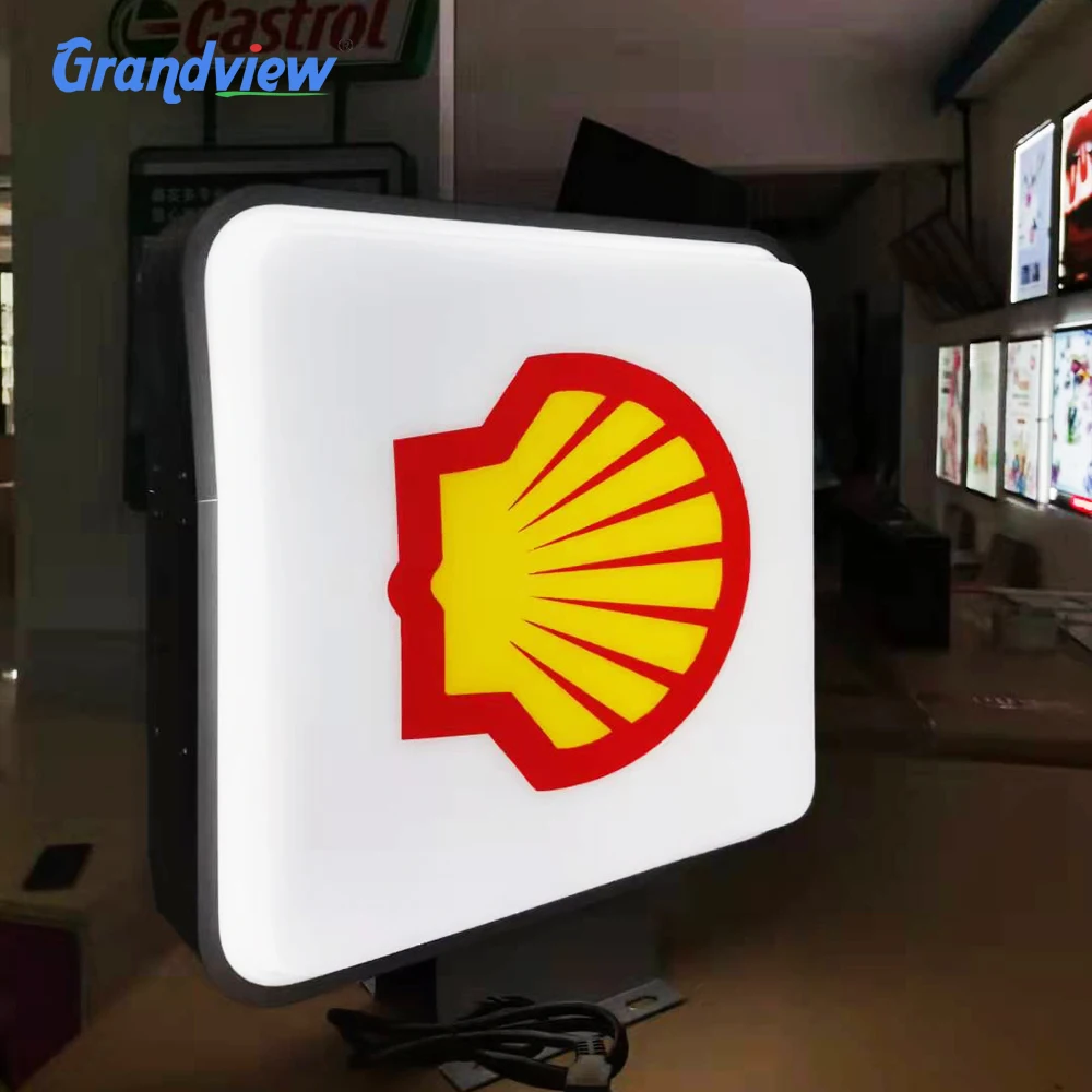 Rotating led light box printing logo circle box sign