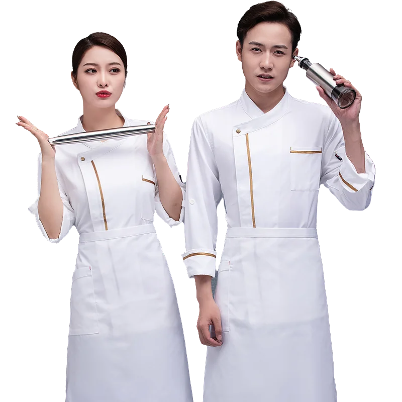 High quality fashion chef uniform coat with logo chef jacket uniform modern restaurant uniform