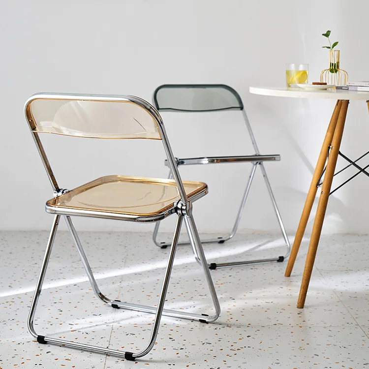 
Factory sale transparent plastic folding dining chair colorful party banquet chair 