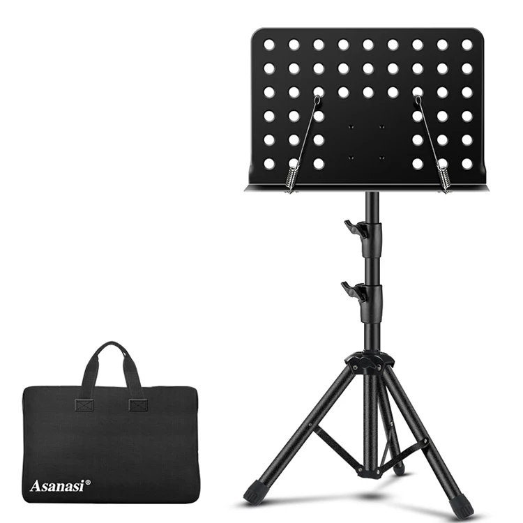 New Hot Items Foldable And Adjustable Hight Tripod Music note Stand Lightweight Black Steel Music Stand