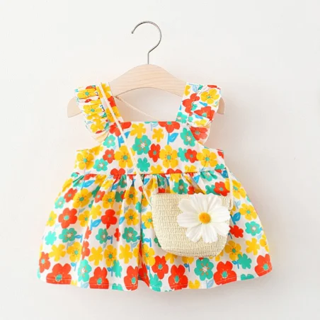 high quality fly wing girls dresses summer dress for baby girl kids girls dresses