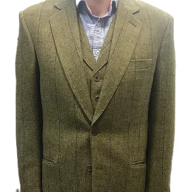 Tailor Made Fine Bespoke 3 Piece Slim Fit Plaid Tweed Men Suit