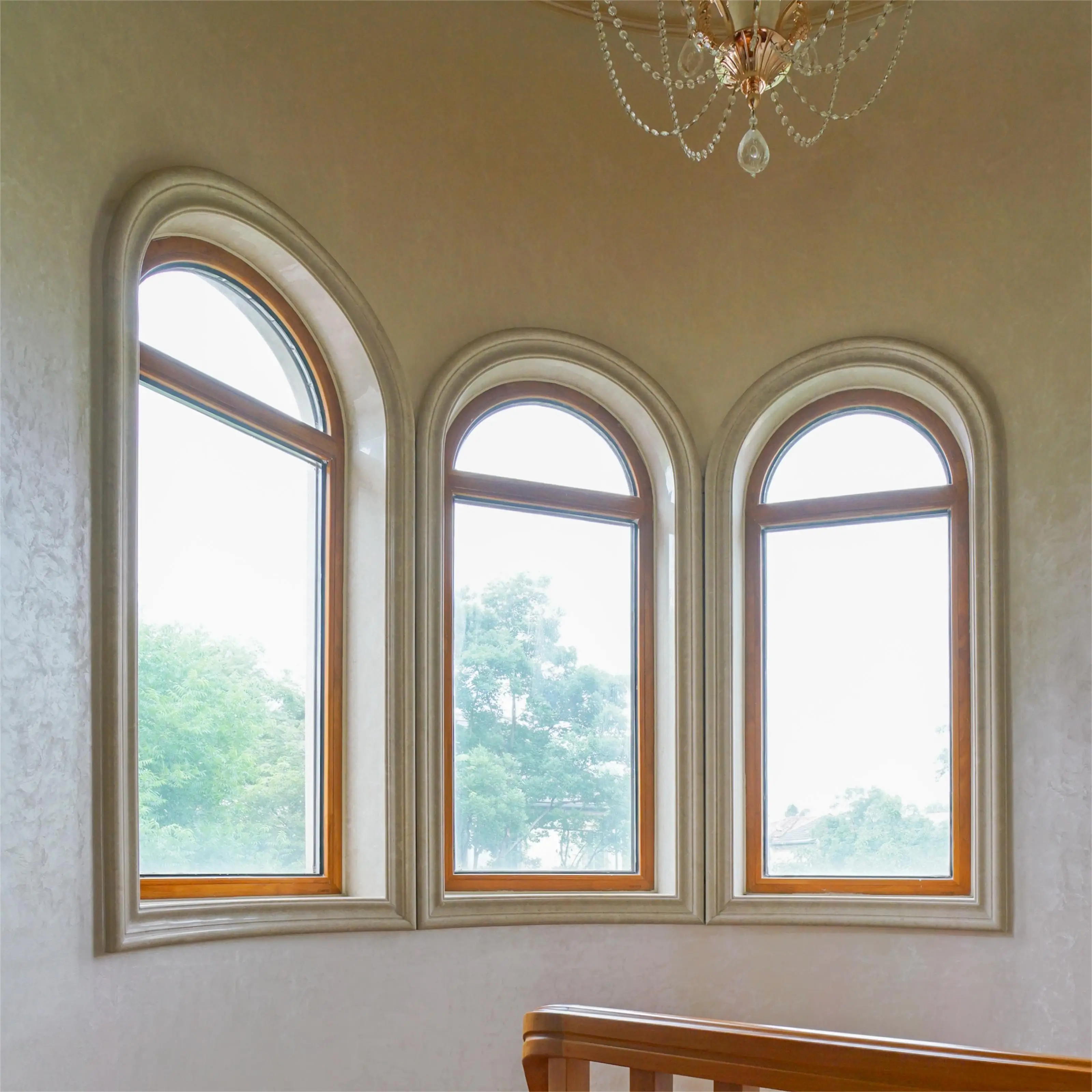 Aluminum Arched Fixed Window Customization Design Double Glazed Window with Glass Casement Aluminum Europe Style Window