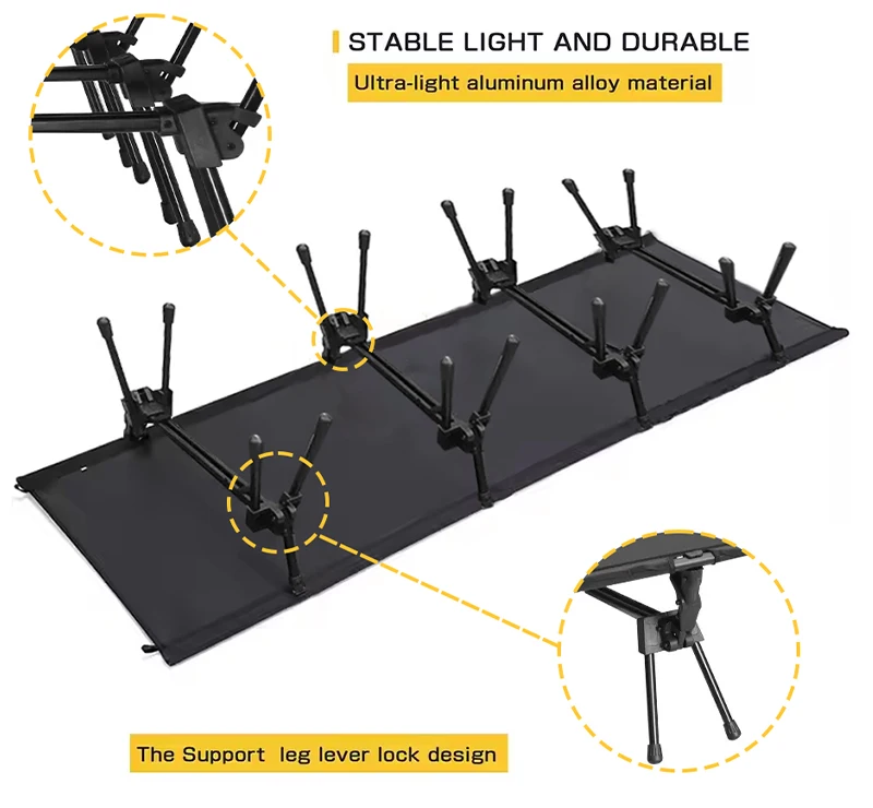 Wholesale Cheap factory price Folding Camping Bed Adjustable Outdoor Aluminium Sleeping camping Cot