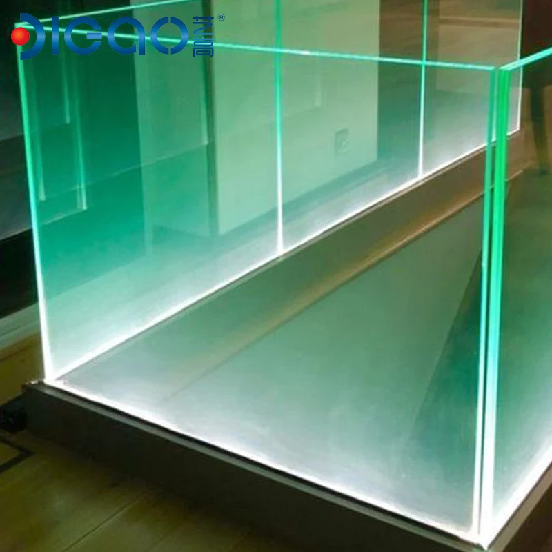 Stainless steel  window glass frameless balustrade railing clamp led strip light aluminum u shape channel system profie