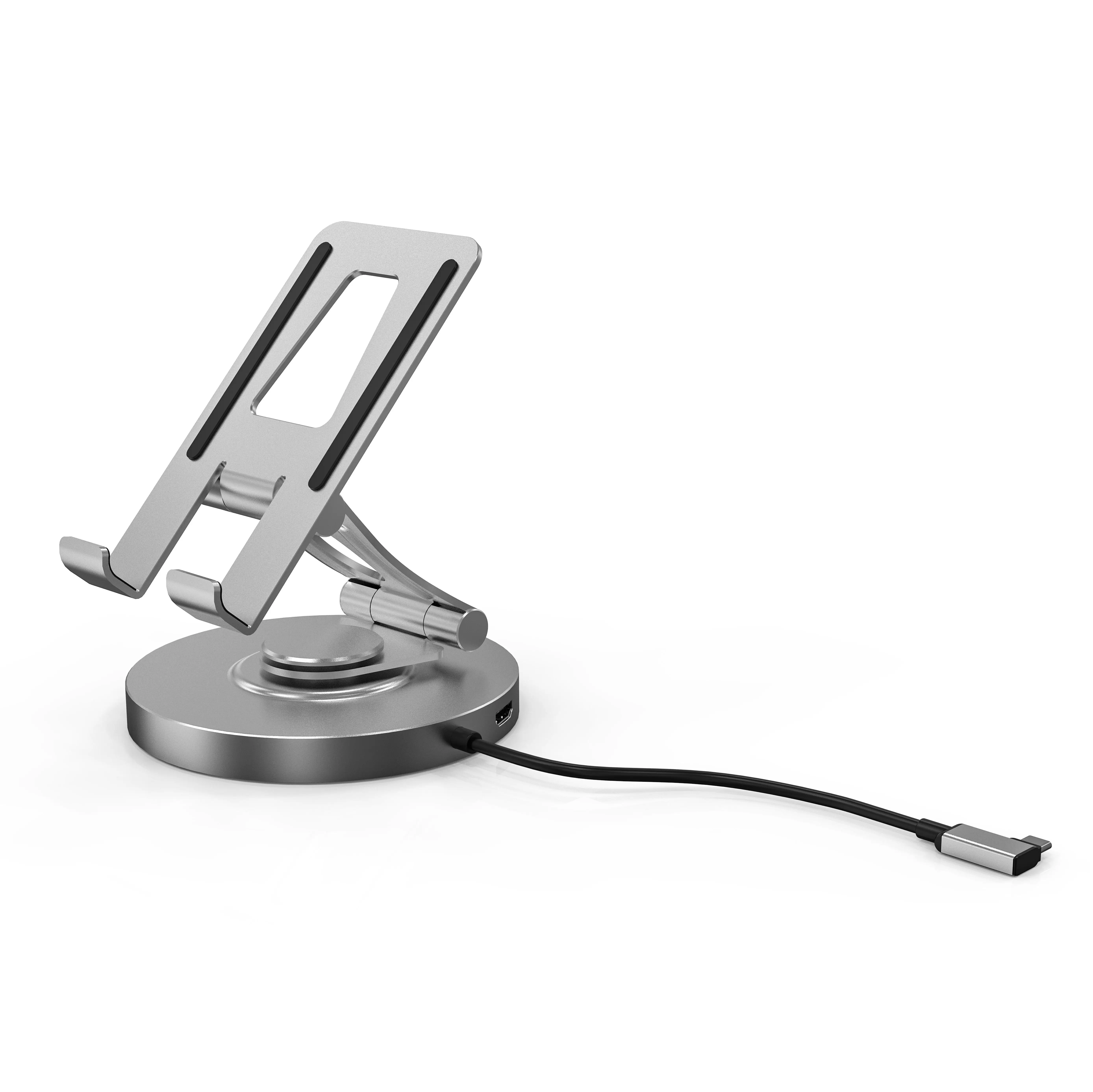 Вращающийся на 360 градусов металлический Регулируемый складной держатель для телефона с 8 концентраторами c