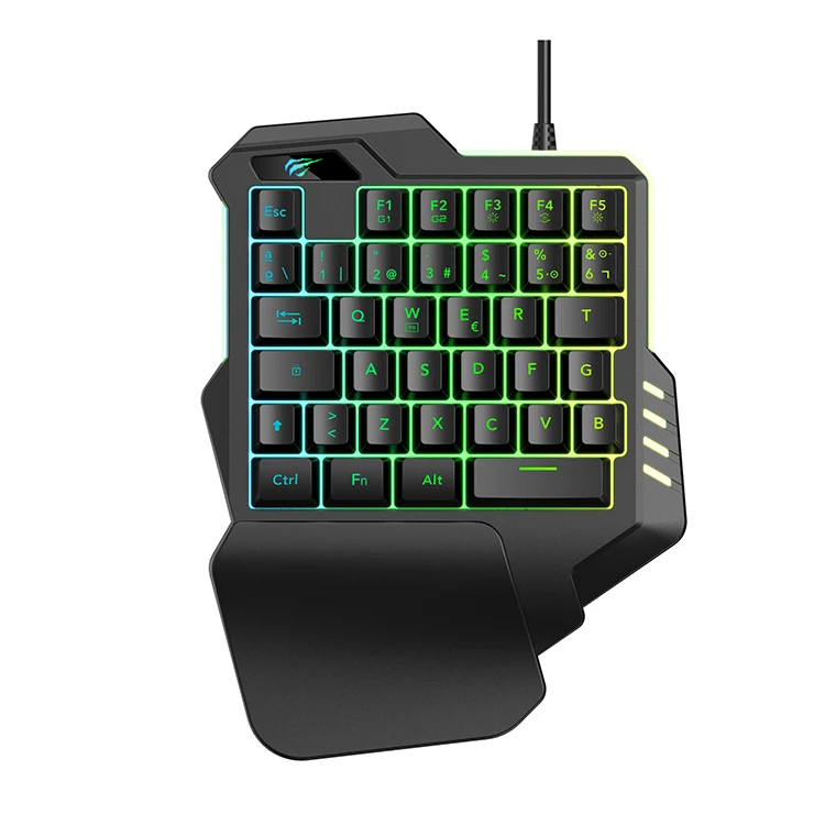  Проводная игровая клавиатура Kb513L Havit для одной руки классная мини-клавиатура с эффектом подсветки 35 клавиш планшета или
