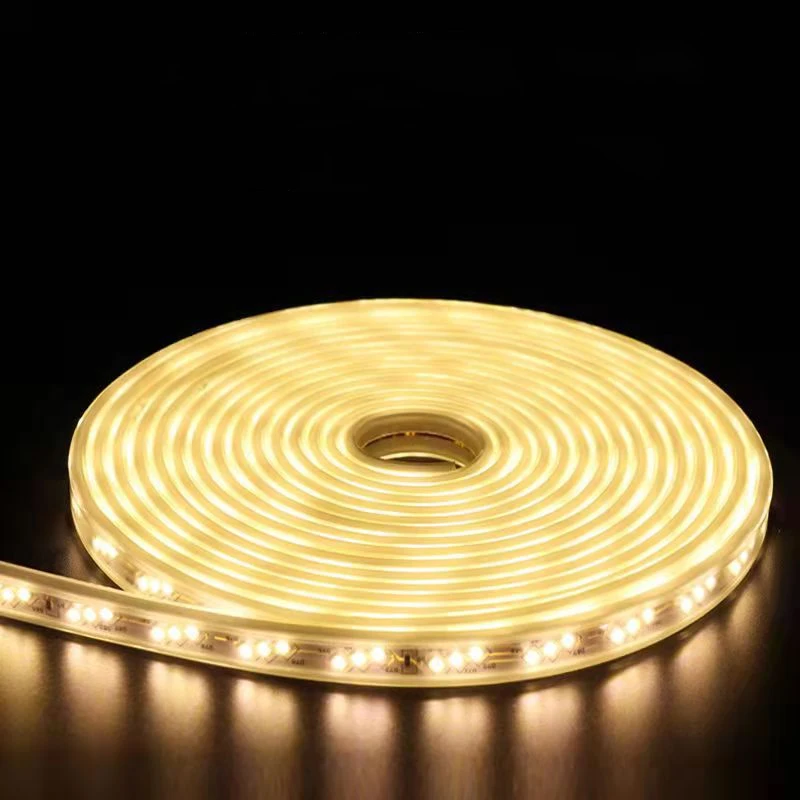 Ceiling light belt home decoration warm yellow LED light belt outdoor waterproof super bright three rows of neon lights