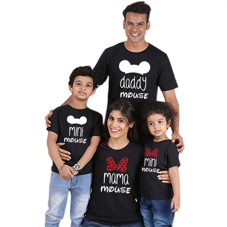 Family matching clothes shirts Mommy and  me Clothing  Matching adult an kids shirts Pattern Cotton T Shirts