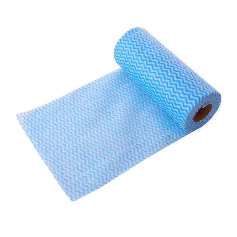 50 Pcs Lazy Rag Washable Dish Paper Roll Towel Cloth With Paper Rack Disposable Dish Paper Tissue Wipes For Home