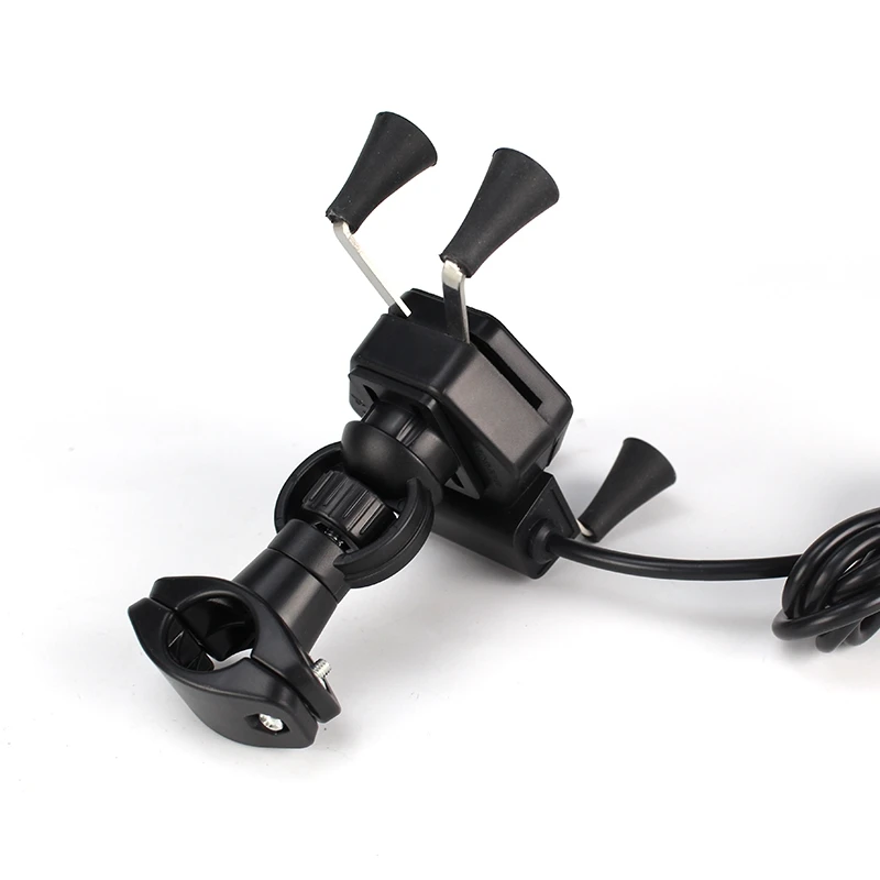 X Grip Motorcycle Phone Holder With Usb Charger Handlebar Bracket