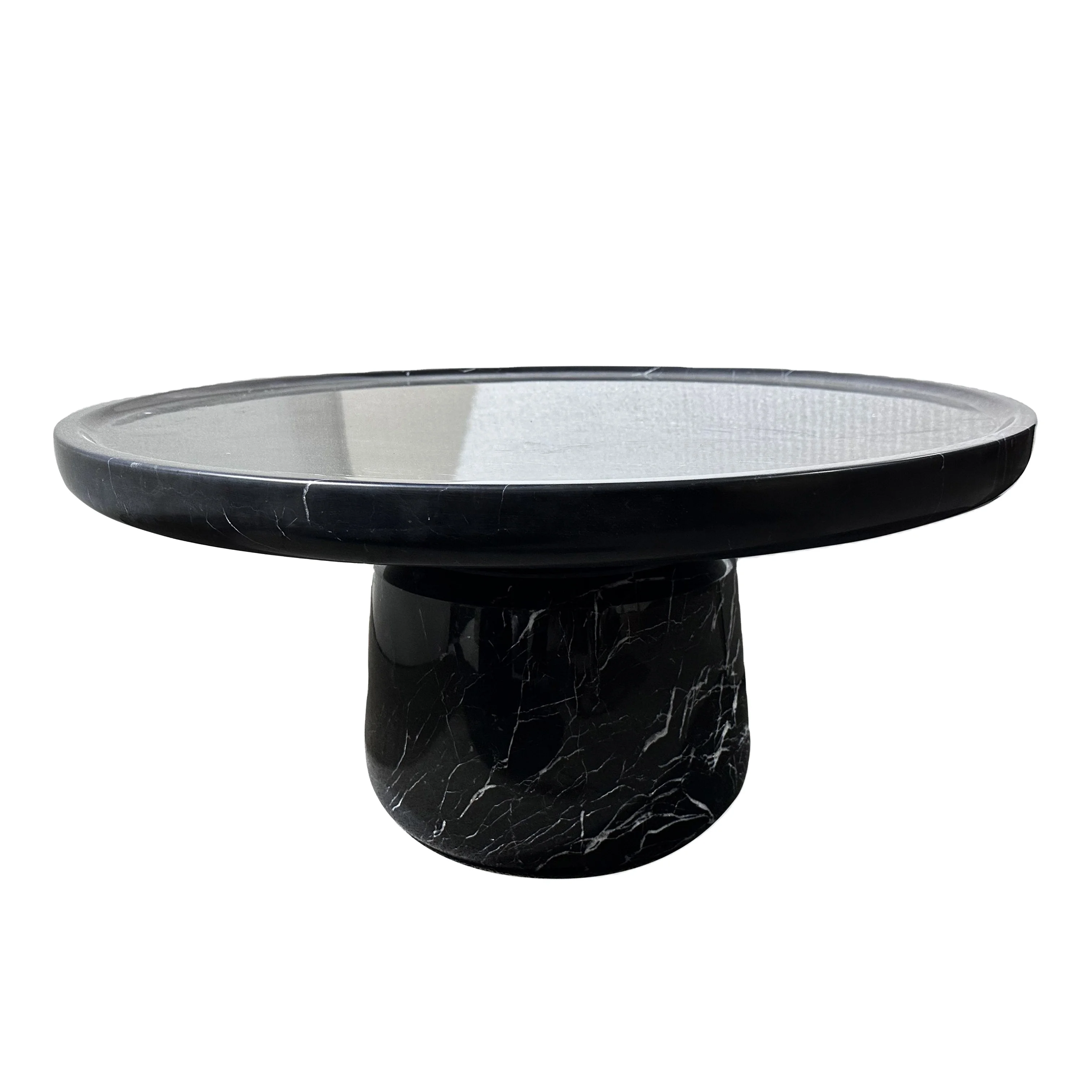 Modern Italian Style Natural Stone Table  Living Room Travertine Round Side Table Indoor Luxury Cafe Table
