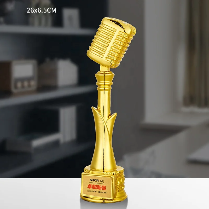 Trophy Cup Custom Personalized Music Microphone Trophy From China Manufacturer Goldene Trophae Award Plaque Trophy Designs