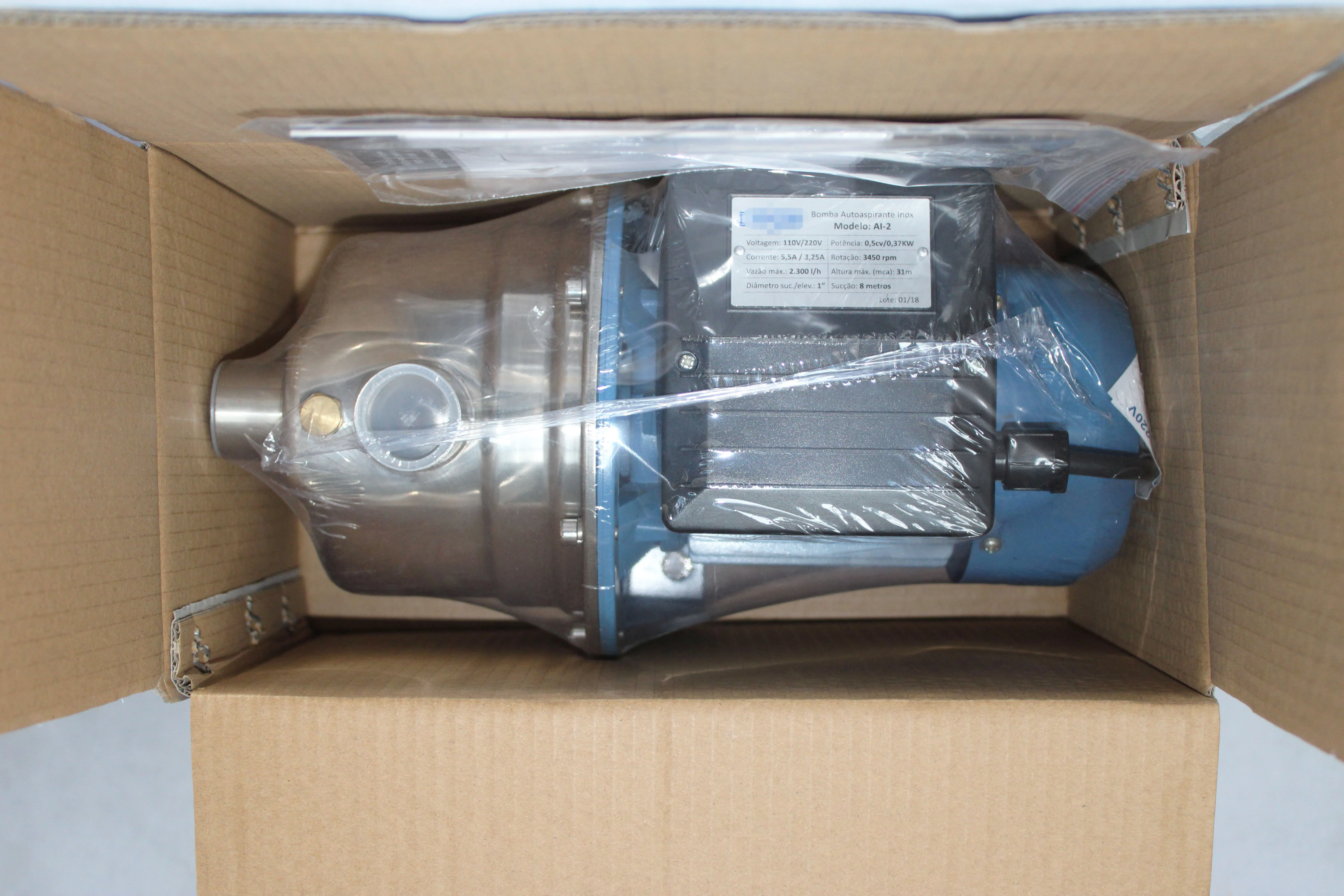 1HP Stainless Steel Electric AC Surface Self Priming Centrifugal Jet Water Pump For Household Water Supply