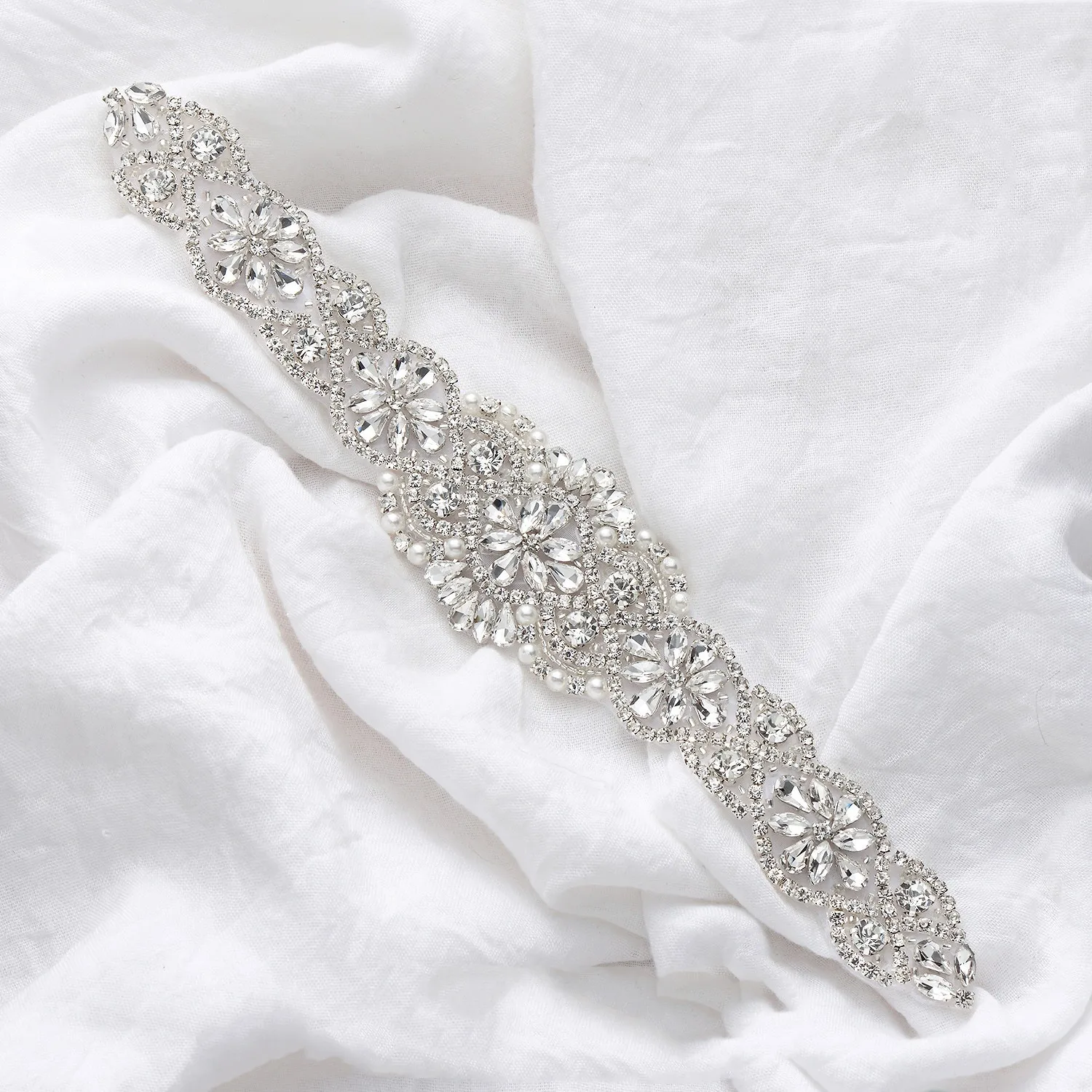 Wholesale Crystal Flower Rhinestone Sew On With Double Layer Flatback Rhinestone