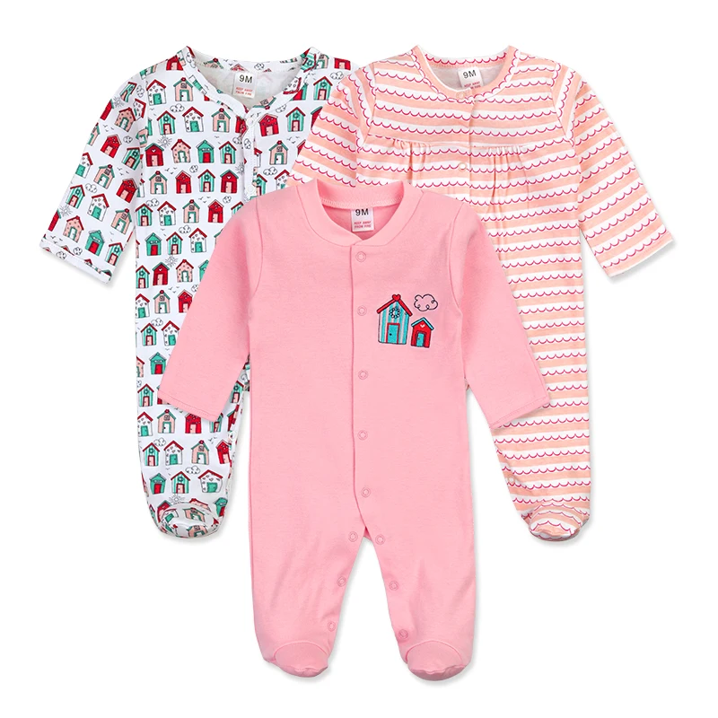 
newborn baby clothes baby summer full baby pajamas clothing with feet 