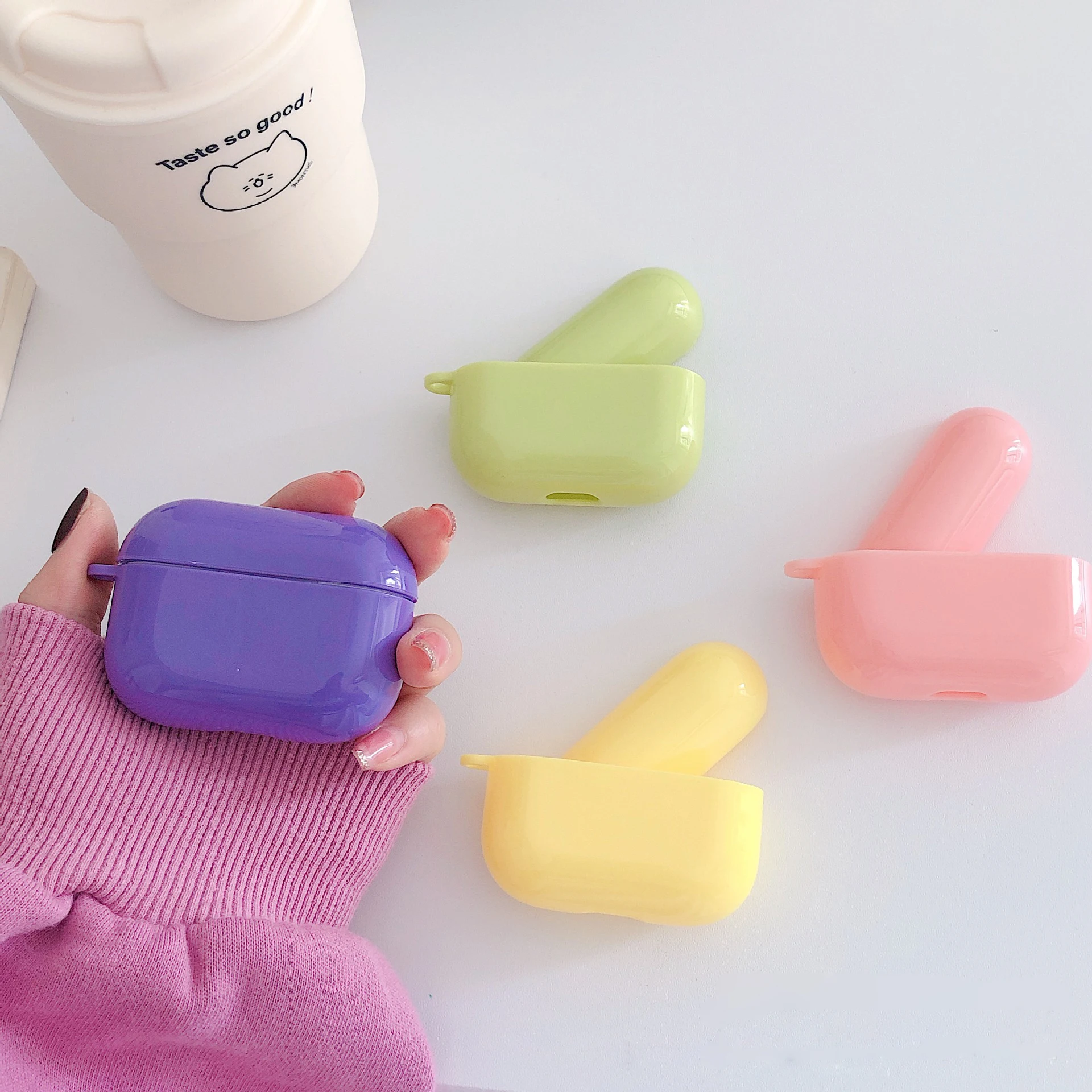 Мягкий Гладкий защитный чехол карамельного цвета из ТПУ для Airpods Pro, защитный чехол с полным покрытием для Airpods pro